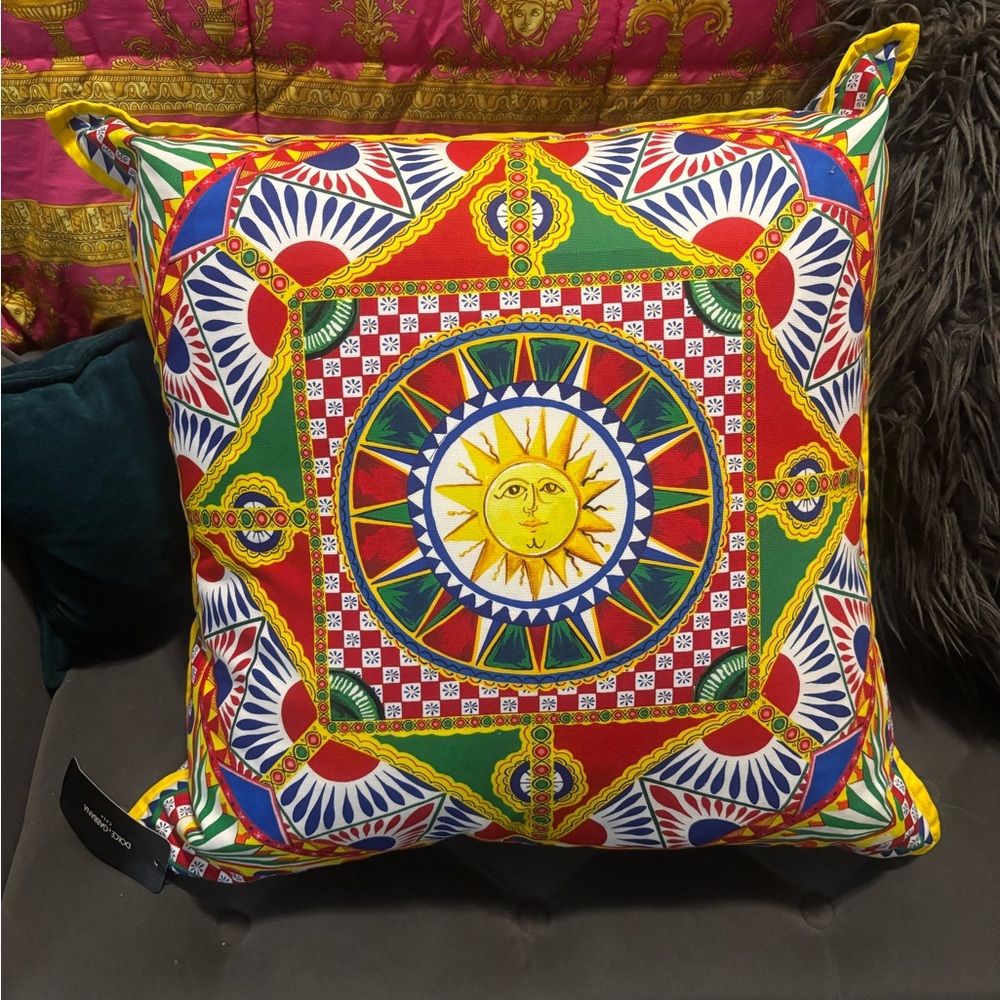 Dolce & Gabbana Multicolor Mediterranean Print Pillow